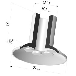 Flat Suction Cup Series 7, Ø 26 mm