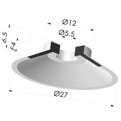 Flat Suction Cup Series 7, Ø 27 mm