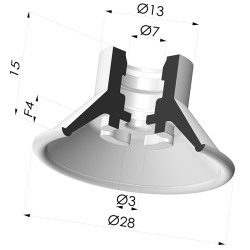 Flat Suction Cup Series 7, Ø 28 mm