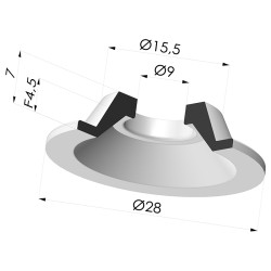 Flat Suction Cup Series 7, Ø 28 mm