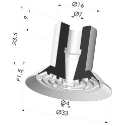 Flat Suction Cup Series 7, Ø 30 mm