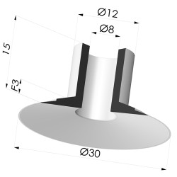 Flat Suction Cup Series 7, Ø 30 mm