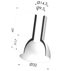 Flat Suction Cup Series 7, Ø 32 mm