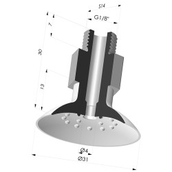 Flat Suction Cup Series 7, Ø 31.5 mm