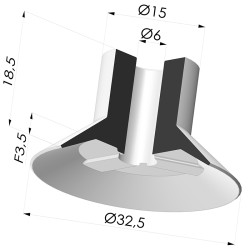 Flat Suction Cup Series 7, Ø 34 mm