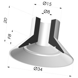 Flat Suction Cup Series 7, Ø 34 mm