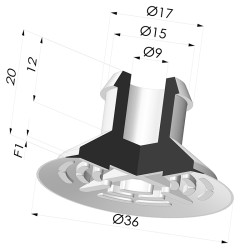 Flat Suction Cup Series 7, Ø 36 mm