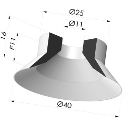 Flat Suction Cup Series 7, Ø 40 mm