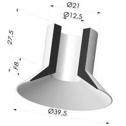 Flat Suction Cup Series 7, Ø 40 mm