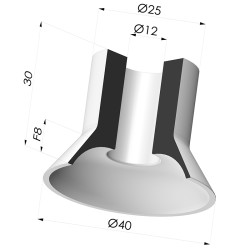 Flat Suction Cup Series 7, Ø 40 mm