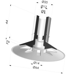 Flat Suction Cup Series 7, Ø 65 mm