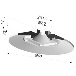 Flat Suction Cup Series 7, Ø 68 mm