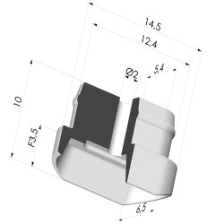 Oblong Suction Cup Series 4, 14x6.8 mm