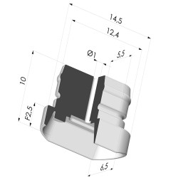 Oblong Suction Cup Series 4, 14.4x6.9 mm