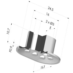 Oblong Suction Cup Series 4, 24,5x16,5 mm - More flexible suction cup