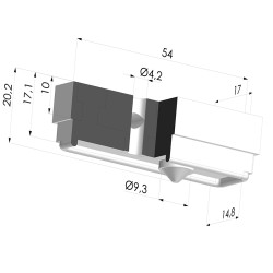 Oblong Suction Cup Series 4, 54x17 mm