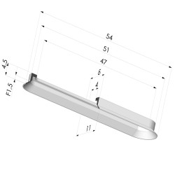 Oblong Suction Cup Series 4, 54x11 mm