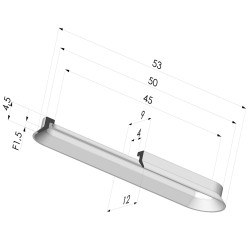 Oblong Suction Cup Series 4, 53x12 mm