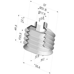 Oblong Suction Cup Series 4PA 55,6x37,8MM