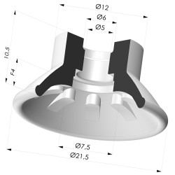 Flat suction cup series 99, Ø 21.5 mm