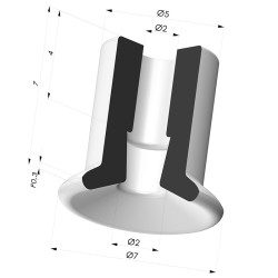 Flat Suction Cup Series 9, Ø 7 mm