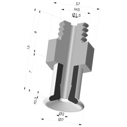 Flat Suction Cup Series 9, Ø 7 mm