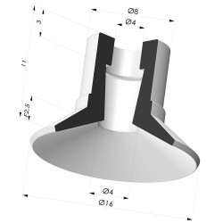 Flat Suction Cup Series 9, Ø 16 mm