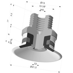 Flat Suction Cup Series 9, Ø 21.5 mm
