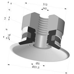 Flat Suction Cup Series 9, Ø 21.5 mm