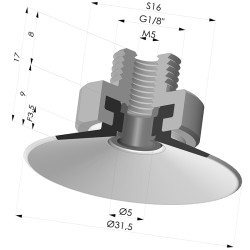 Flat Suction Cup Series 9, Ø 30 mm