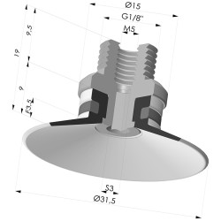 Flat Suction Cup Series 9, Ø 30 mm