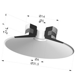 Flat Suction Cup Series 9, Ø 30 mm
