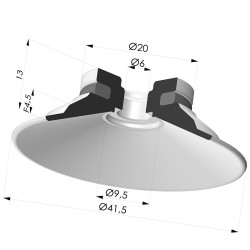 Flat Suction Cup Series 9, Ø 40 mm