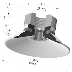 Flat Suction Cup Series 9, Ø 40 mm