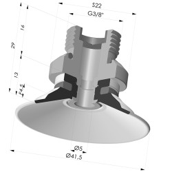 Flat Suction Cup Series 9, Ø 40 mm