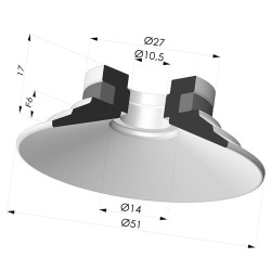 Flat Suction Cup Series 9, Ø 50 mm