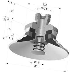 Flat Suction Cup Series 9, Ø 50 mm