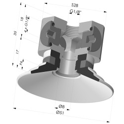 Flat Suction Cup Series 9, Ø 50 mm