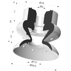 Bellows Suction Cup 1.5 folds Series 8, Ø 25 mm