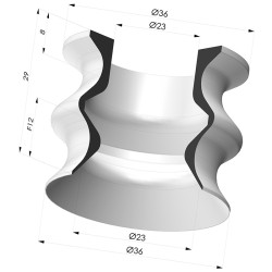 Bellows Suction Cup 1.5 folds Series 8, Ø 35.8 mm