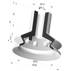 Bellows Suction Cup 1.5 folds Series 8, Ø 45 mm