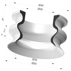 Bellows Suction Cup 1.5 folds Series 8, Ø 50 mm