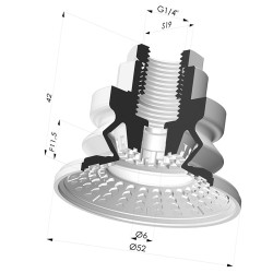 Bellows Suction Cup 1.5 folds Series 8R, Ø 52 mm