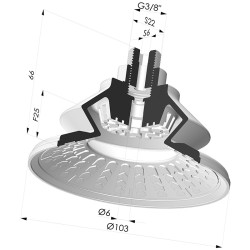 Bellows Suction Cup 1.5 folds Series 8R, Ø 103 mm