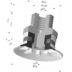Flat Suction Cup Series 90, Ø 20 mm