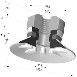 Flat Suction Cup Series 90, Ø 25 mm