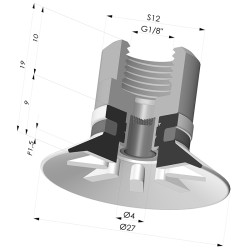 Flat Suction Cup Series 90, Ø 25 mm