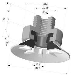 Flat Suction Cup Series 90, Ø 25 mm