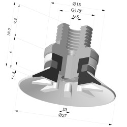 Flat Suction Cup Series 90, Ø 25 mm