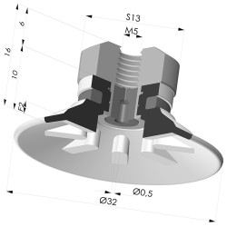Flat Suction Cup Series 90, Ø 30 mm
